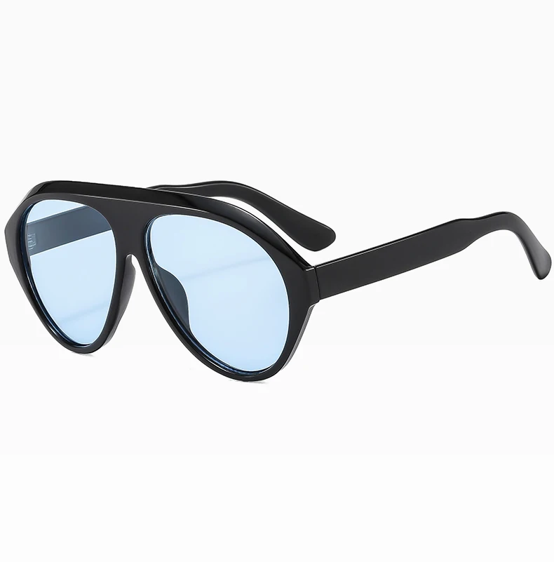 Vintage Übergroße Flache Top Oval Sonnenbrille Frauen Marke Designer Beliebte Sonnenbrille Punk Outdoor Fahren Brillen UV400 – Detail 19