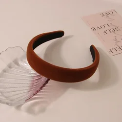 Elegant Vintage Velvet Headbands - Black, Green & Wine Red Solid Colors (Brown)