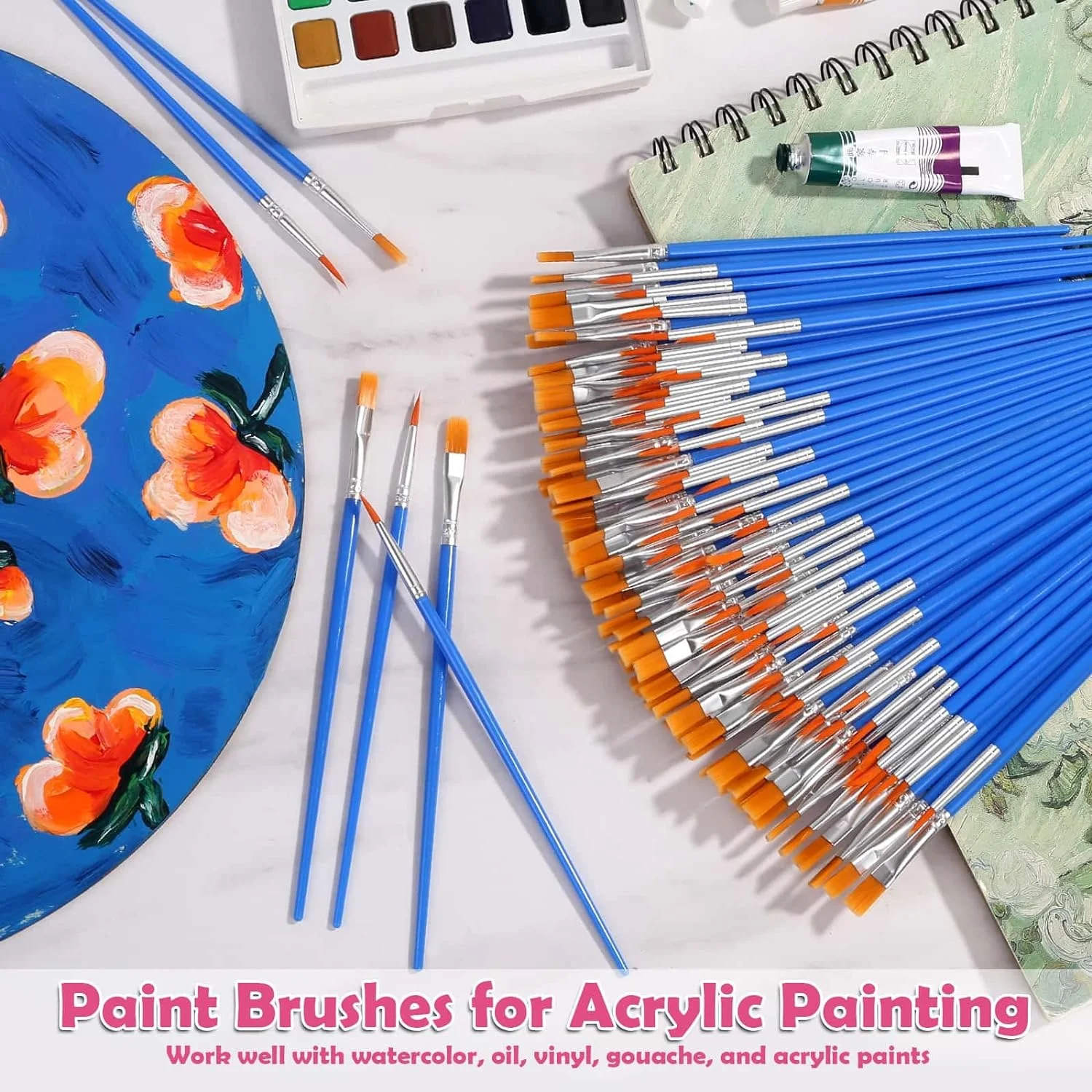 Paint Brush Oil Watercolor Brushes 50Pcs/bag tool For Painting Detail Essential Props For Painting Art Ceramic coloring Pottery