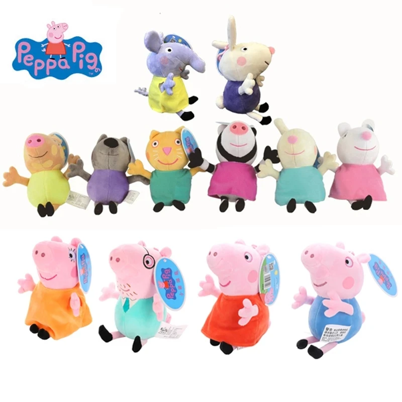 Peppa Pig Stuffed Toys, Peggy Buckle, George e outras bonecas de desenho  animado, Soft Fill, qualidade genuína, presentes de Natal, 19cm - AliExpress