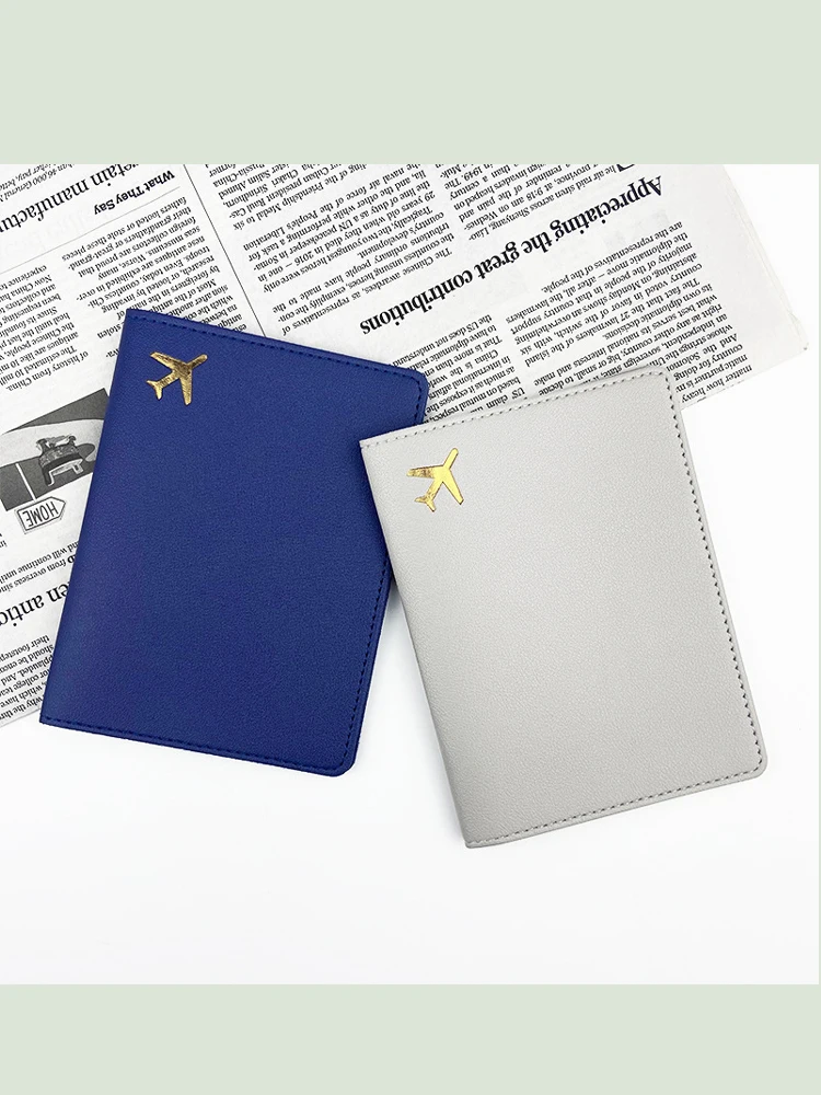 Passport Holder Multi-coloured Foiled Aircraft Leather Passport Case Hand-Stitched PU Passport Holder Cover