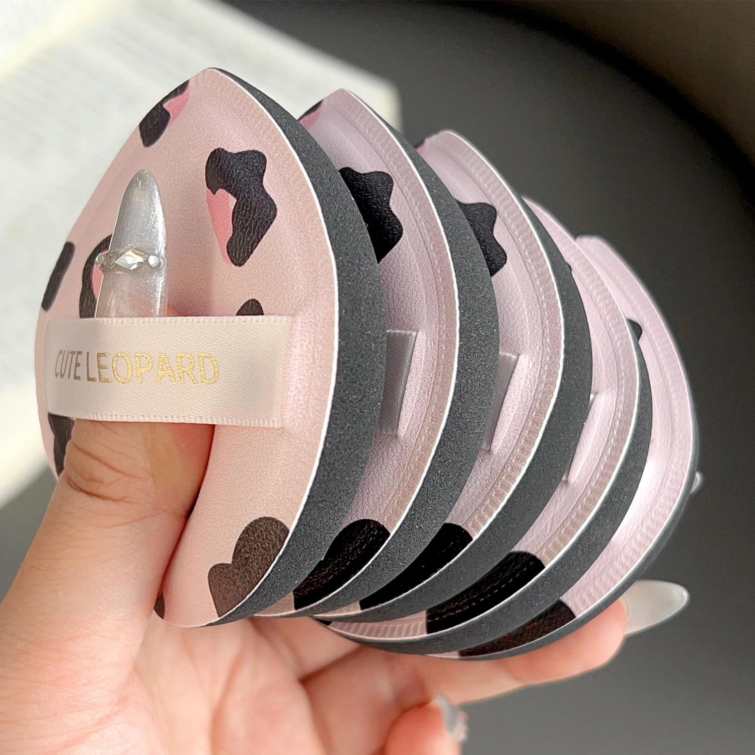 Cotton Leopard Print Makeup Sponge for Dry Wet Beauty Application