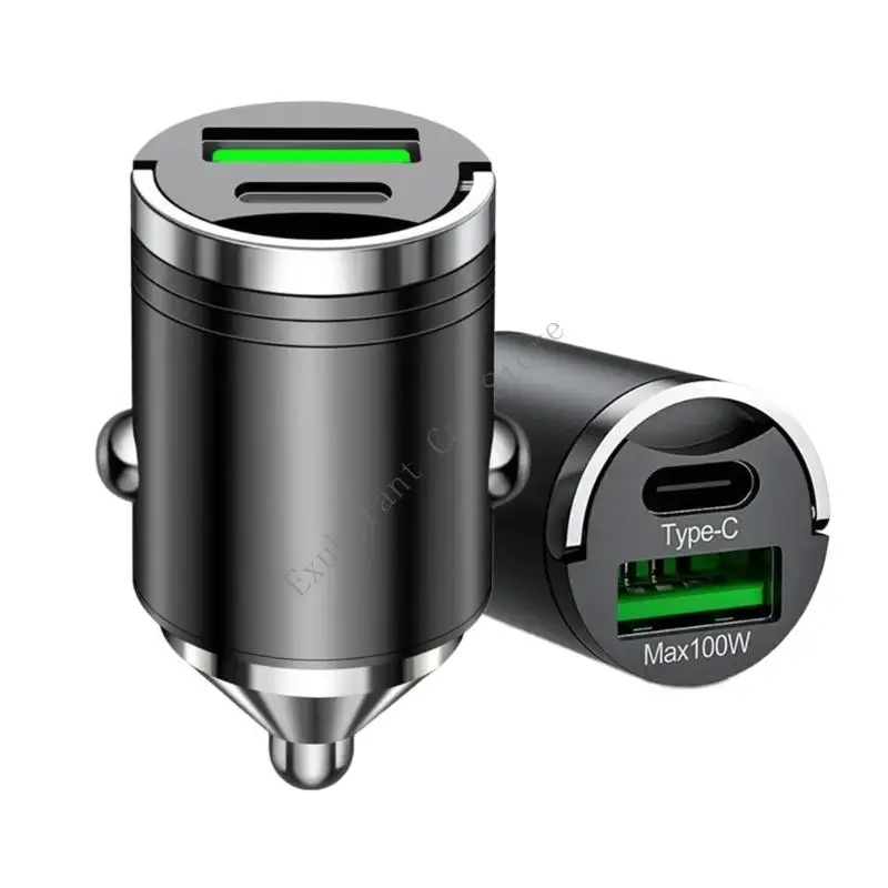 Adaptador de carga tipo C de 100W, entrega de energía eficiente, cargas amigables para viajes, cargas de energía portátiles para ordenador portátil y teléfono