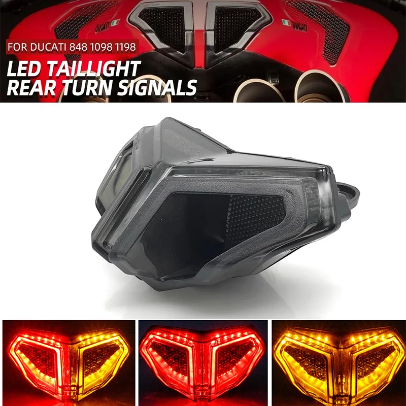 

Задний фонарь для мотоцикла, фонарь заднего хода для Ducati 848, 1098, 1198, Встроенный задний фонарь