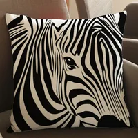 Wild Animal Style Decorative Cushion African Zebra Elephant Giraffe Cushion Square Throw Pillows Cotton Linen Pillowcase 45x45cm 2