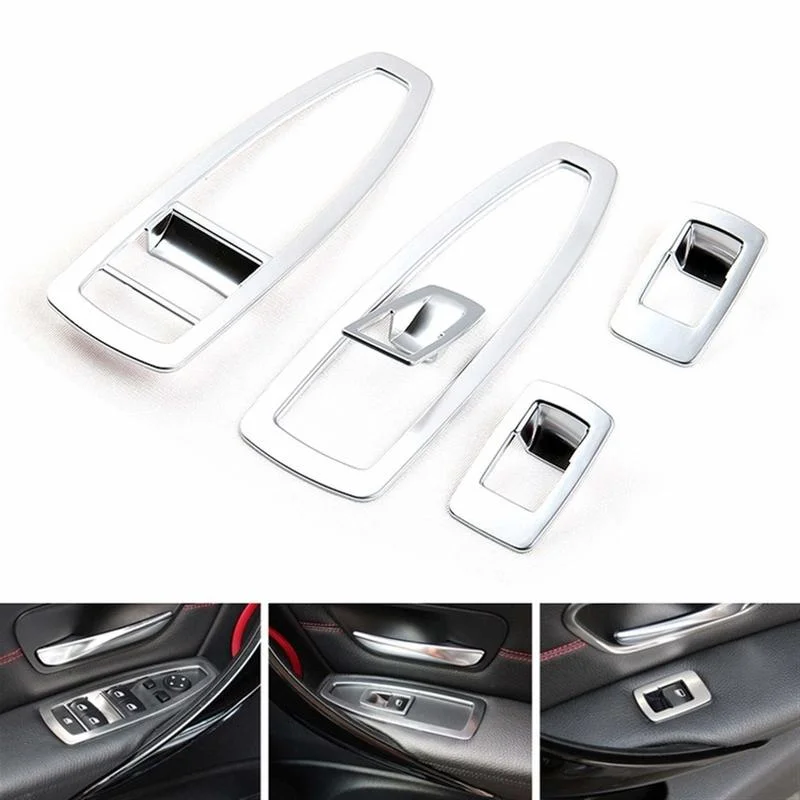 

5pcs for BMW F20 F30 F31 Matt Silver Chrome Door Window Control Switch Panel Cover F48 3GT X1 X2 1 3 4 Series Car Accessories