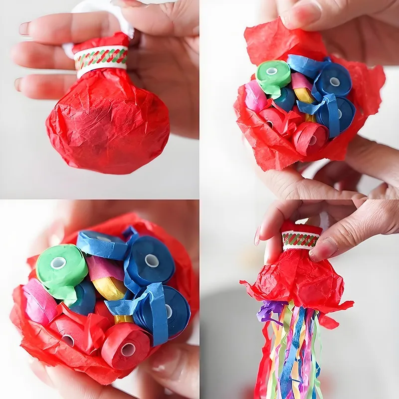 5/10/20Pcs Hand Throw Streamer Poppers Wedding Decoration Favors Supplies Kids Birthday Party Colorful Paper Confetti Guest Gift