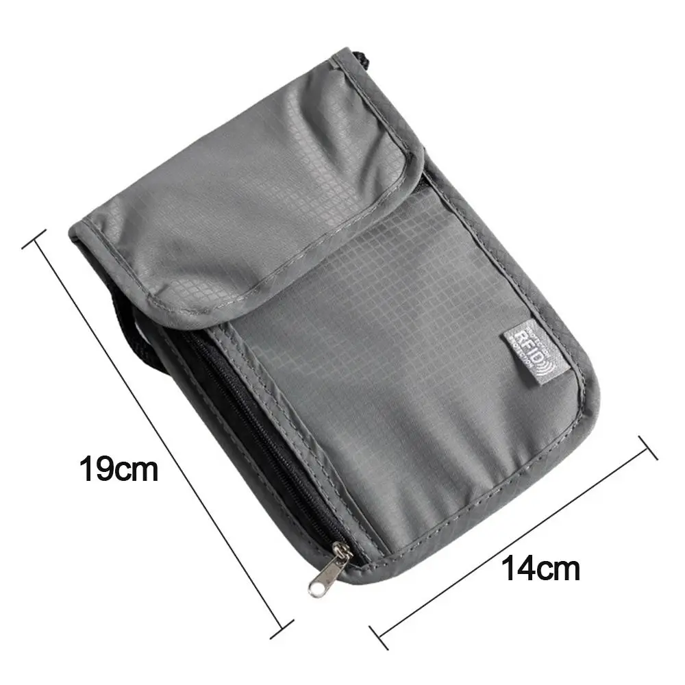 Waterproof RFID Nylon storage bag Travel document Card passport Bag Neck Wallet Money Document Card Passport Pouch 1 Pcs storage bag passport holder