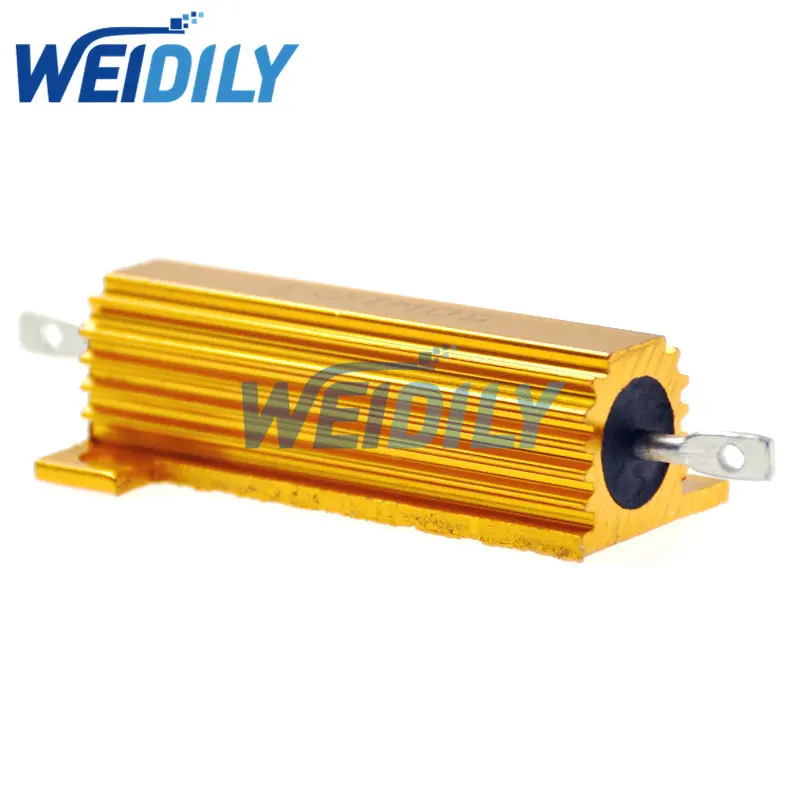 RX24 50W Aluminum Power Metal Shell Case Wirewound Resistor 0.01 ~ 100K 0.05 0.1 0.5 1 1.5 6 8 10 20 100 150 200 500 1K 10K ohm wirewound resistor