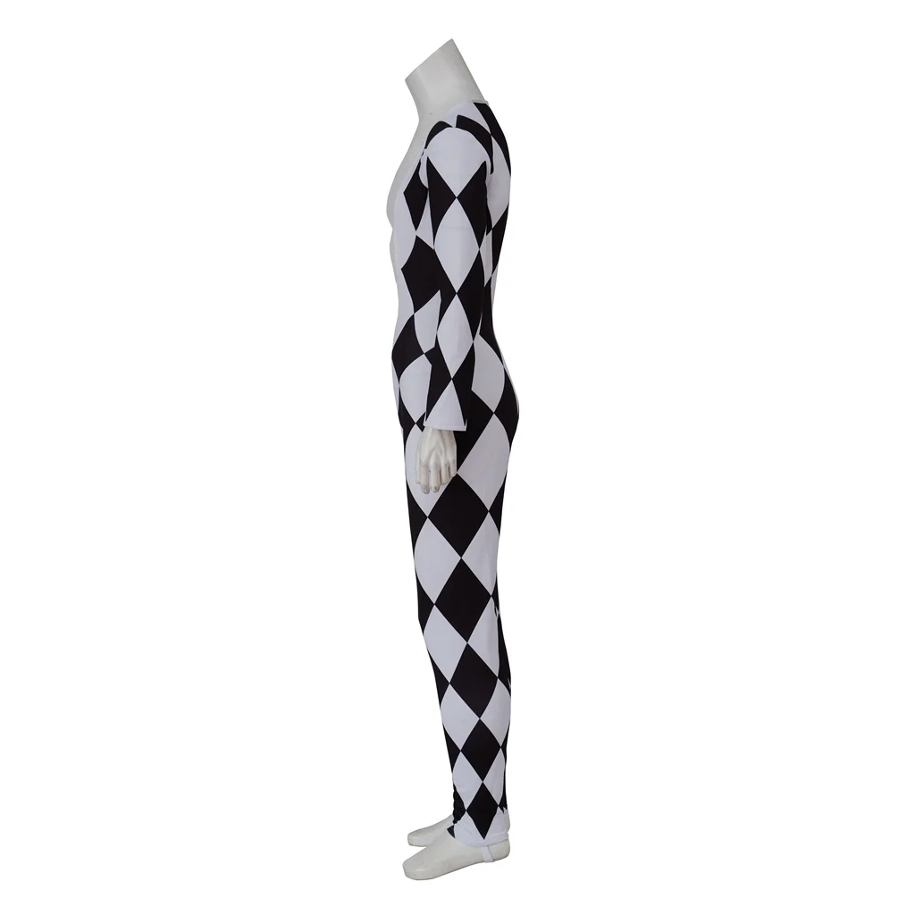 Cosplay Costume Freddie Mercury Cosplay Costume Black And White Jumpsuit Lead Vocals Singer Jumpsuit Stage Performance Bodysuit Costume
