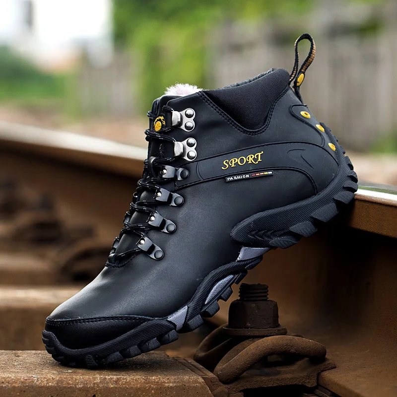 

Men's boots plus size outdoor hiking shoes waterproof and non-slip high-top hiking shoes fashion casual running sneakers