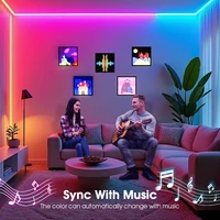 USB Smart Dynamic Panel Lamp Desktop Decorative Pixel Screen RGB Mutil Color Options 64x64 Pixel 4096 LEDs Buletooth APP Control 2