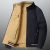 Middle-Aged Men Large Size 8xl Casual Outwear Fashion Stand Neck Coat New Spring Autumn Male Pure Cotton Reversible Jacket 3