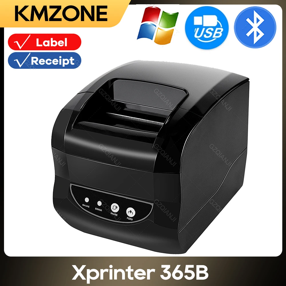 

Xprinter XP-365B Label Printer Thermal Barcode Printer 20-80mm Label 58mm 80mm Receipt Printer For Windows/Linux Bluetooth USB