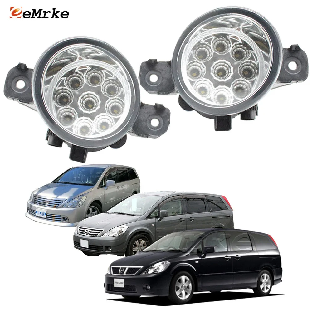 Eemrke 2 Pcs Led Fendinebbia Per Auto Luce Di Marcia Diurna Per Nissan Presage U31 Highway Star / Presage Rider 2003 2004 2005