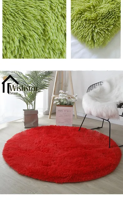Comprar Alfombra roja redonda suave y esponjosa, alfombra circular  Multicolor sólida para mesa de centro, alfombras de felpa para habitación  de niños, alfombra de juego peluda bonita