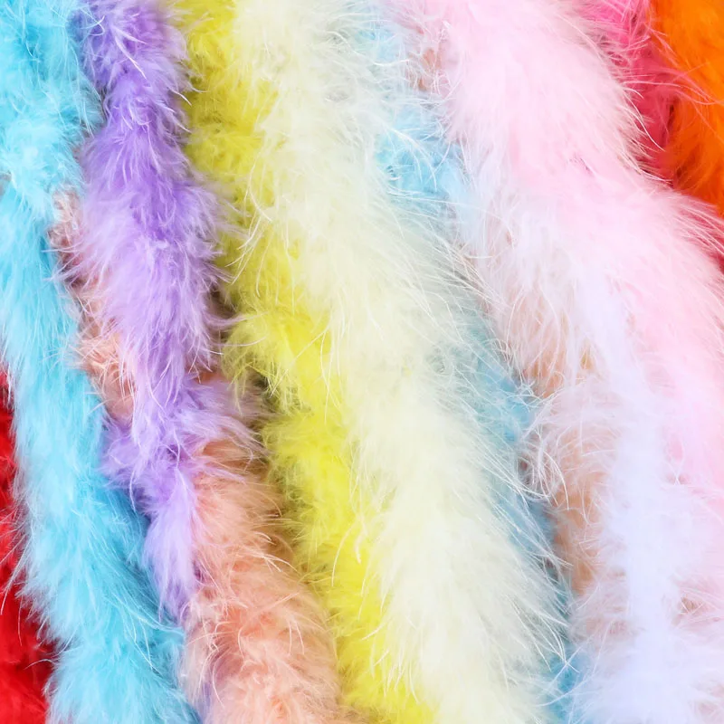 Jeniorr 2 Meter 130 Grams Natural Turkey Feather Boa Shawl Wedding Clothing  Feather Scarf Dyed Colorful Feather Boa Plumes