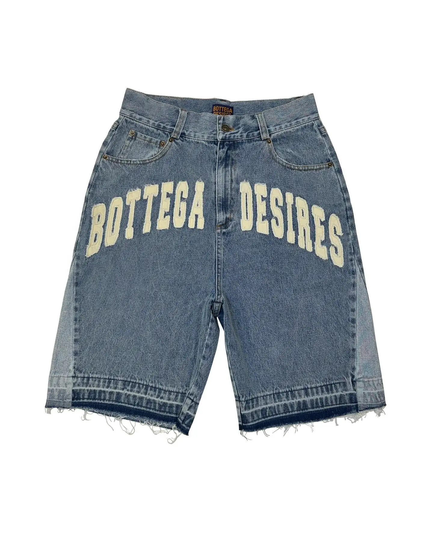 Men Black Blue Washed Denim Shorts Y2k Retro Letter Patchwork Summer Fashion Sand Shorts Casual Spliced Jorts Gym Sweatpants