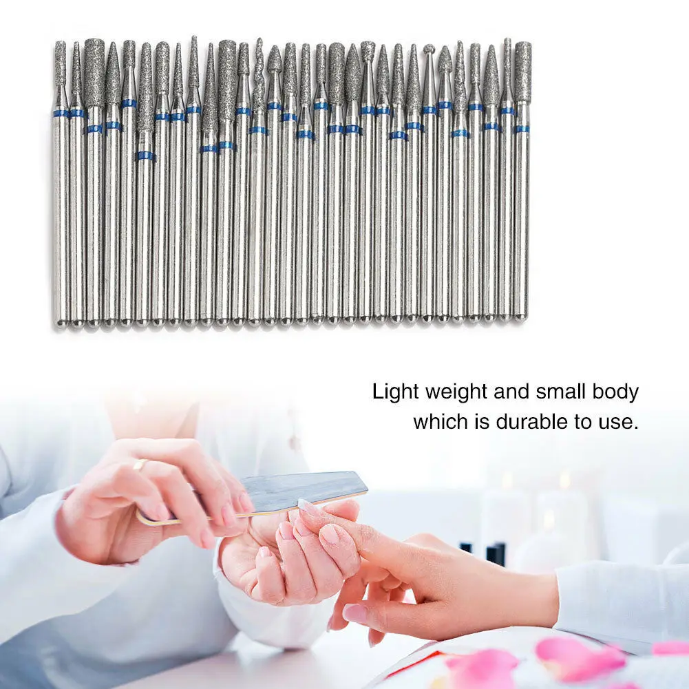 Electric Nail Drill Bit 30pcs/set Professional Milling Cutter Electric Rotary Manicure Machine Accessoires Diamond Nail Drill Bits Set Nail Tools