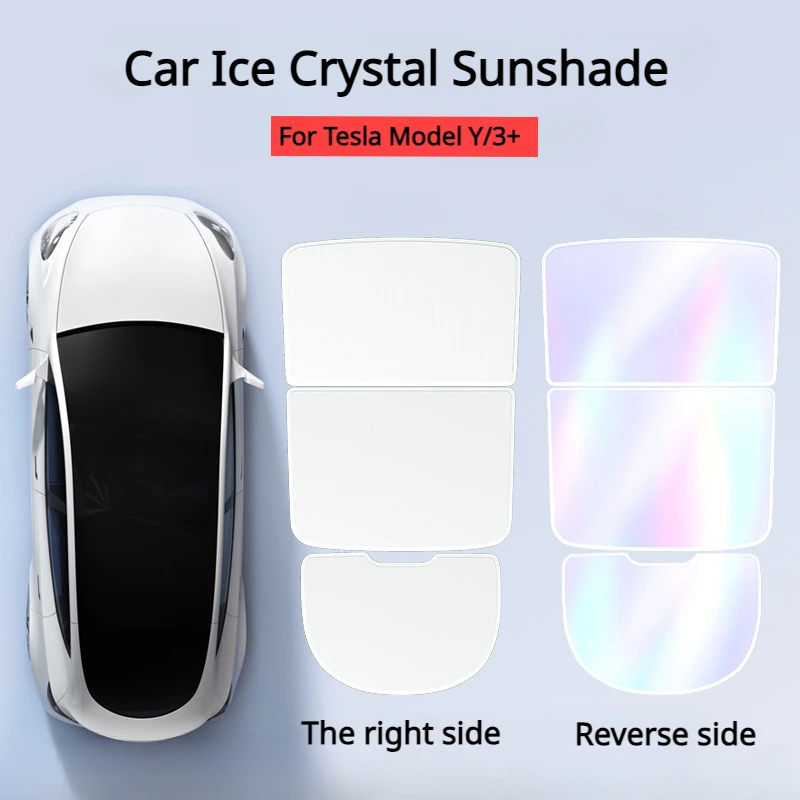 

Ice Crystal Sunshade for Tesla New Model 3+ Highland 2024 Radiant Split Sunshade UV Protection Shade for Model Y Car Accessories