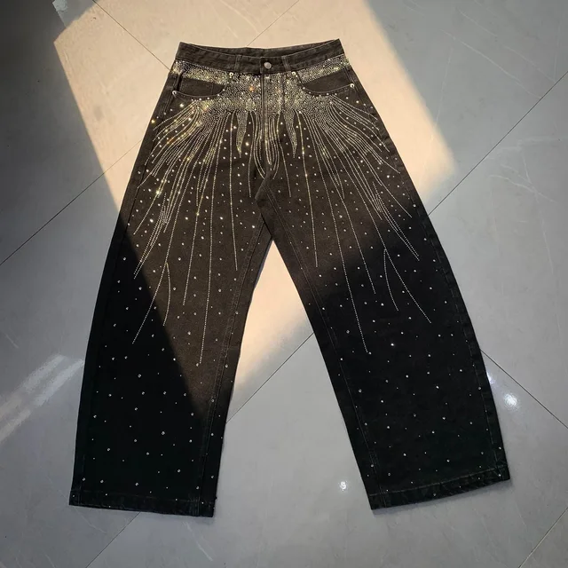 Ropa Pantalones Vaqueros Con Lentejuelas Pantalones Vaqueros Con Lentejuelas Y Diamantes De Imitación
