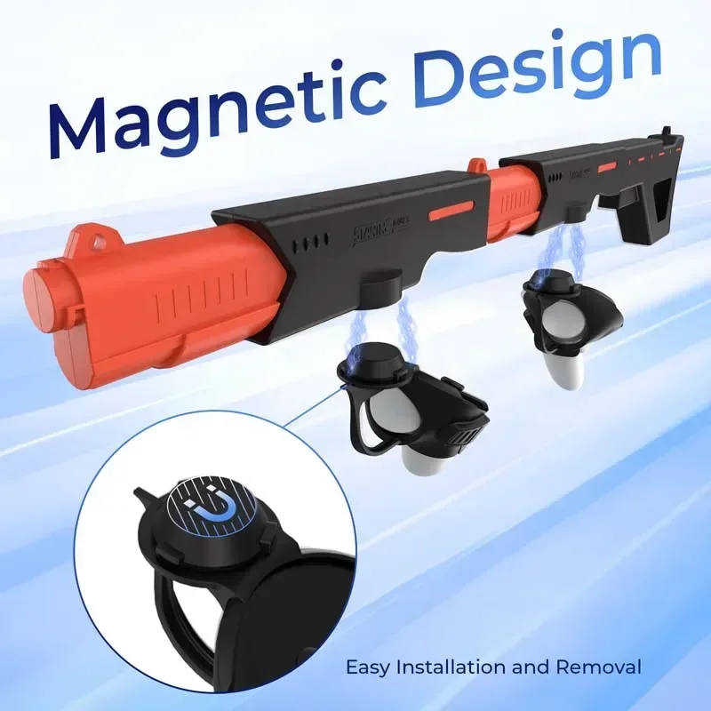 For Meta Quest 3S Gun Stock VR Controller Magnetic Gunstock Stand Enhanced FPS Gaming Experience For Oculus Quest 3 AccessoriesB