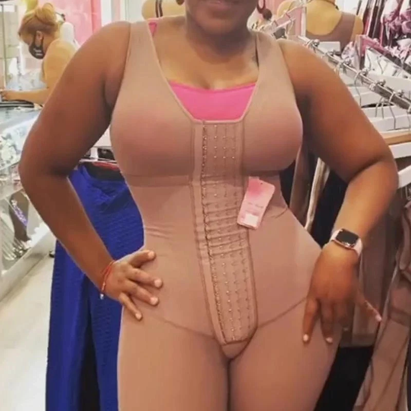Womens Double Compression High Waisted Butt Lifter Body Shaper Tummy Control Waist Trainer Butt Pads