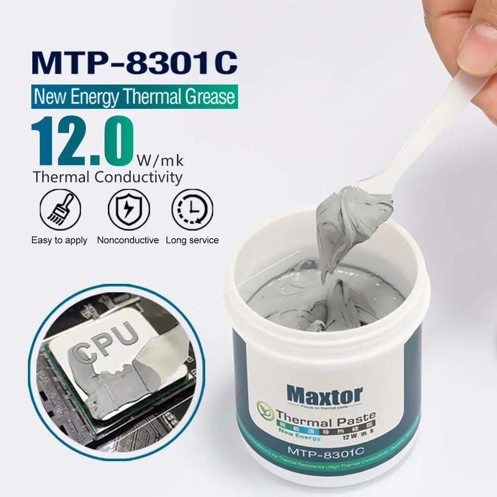 Pasta Térmica para Amd Processador Intel Cpu Cooler Ventilador de Refrigeração Vga Gpu Dissipador de Calor Gesso 12w mk