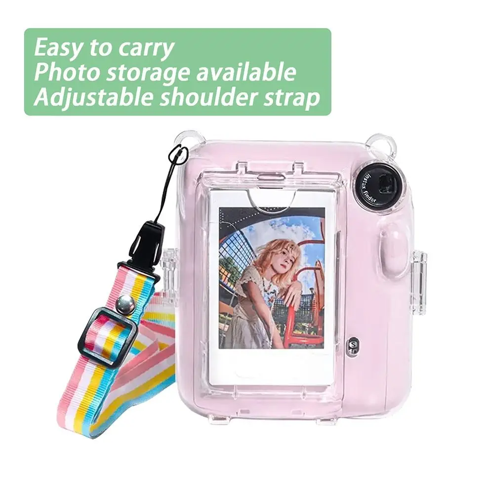Camera Case Protective Carry Bag Cover For Fujifilm Instax Mini 12 with Shoulder Strap Storage Bag with Cute Sticker