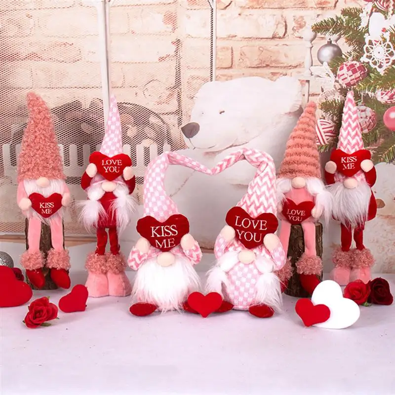 

Valentine'S Day Gnome Doll Cute Dwarf Doll Faceless Gnome Decoration Love You Letter Valentine'S Day Gnome Doll Wedding Decor