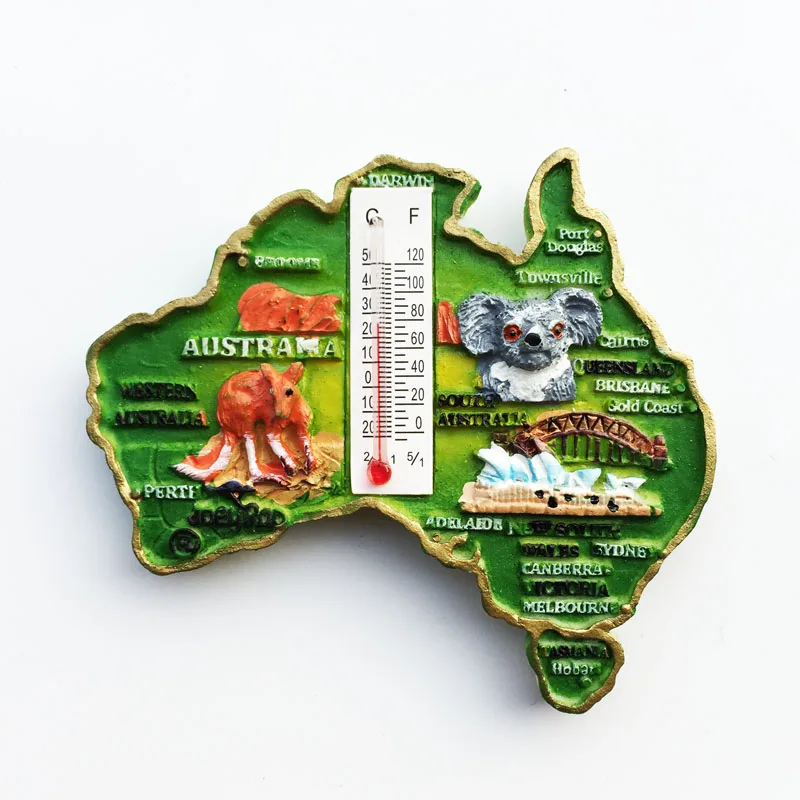 

Fridge Magnet Creative Personalized Australian Animal Map Resin Decoration Crafts Tourism Souvenir Message Sticker