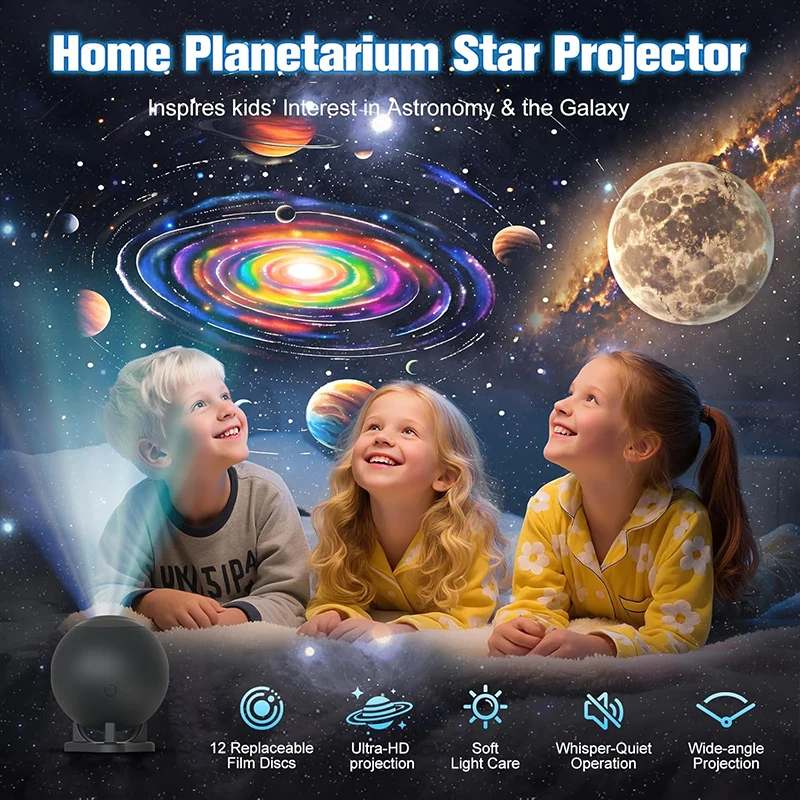 Planetarium Projector for Bedroom, 12 Image Discs, Galaxy Projectors Star Night Light, Ceiling Mood Lighting, Space Lamp - 5