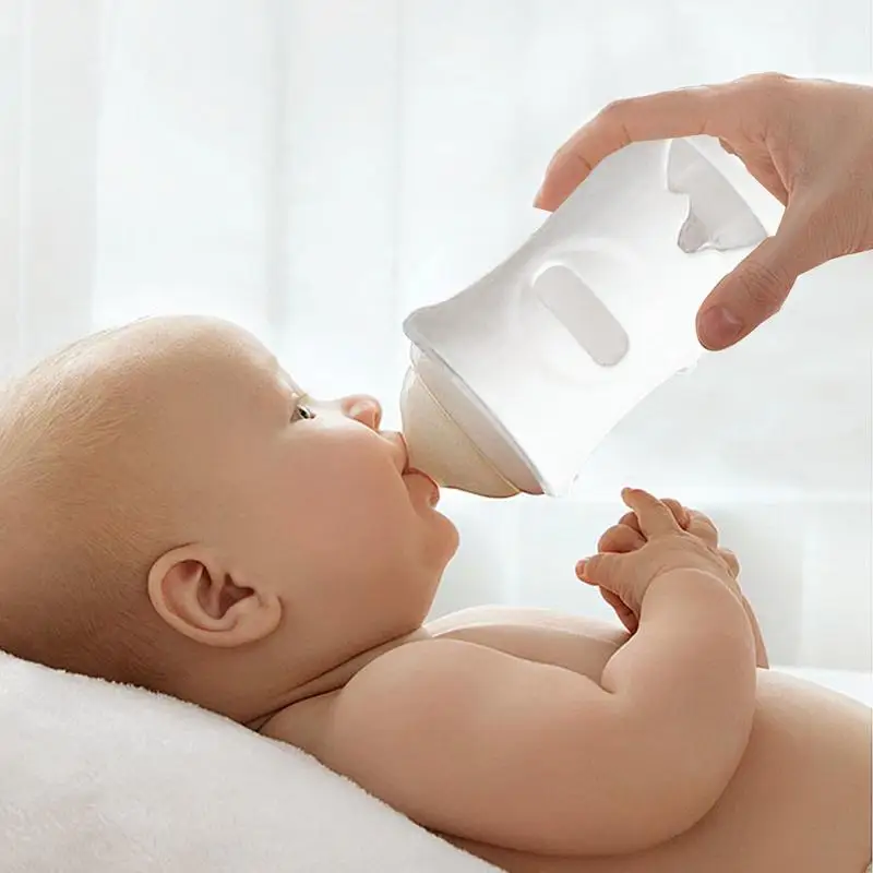 Baby Bottle Sleeve Covers Silicone Baby Bottle Sleeve Food Grade Silicone Thermal Insulation Safe Milk Bottle Fall Protection 3