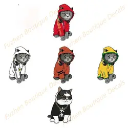 Fuzhen – autocollants de protection solaire pour porte de voiture, accessoires extérieurs, chat Cool, Super graffiti, Boutique 