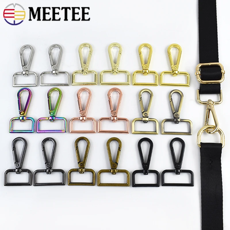 

5/10Pcs Meetee 16-50mm Swivel Lobster Metal Buckles Bag Strap Trigger Clip Clasp Webbing Connector Hook Keychain Accessories