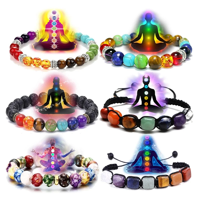 

1 шт. ожерелье ювелирные изделия браслет для женщин 7 дюймов Браслет из искусственного камня йога баланс энергии бусины вулканический камень браслет