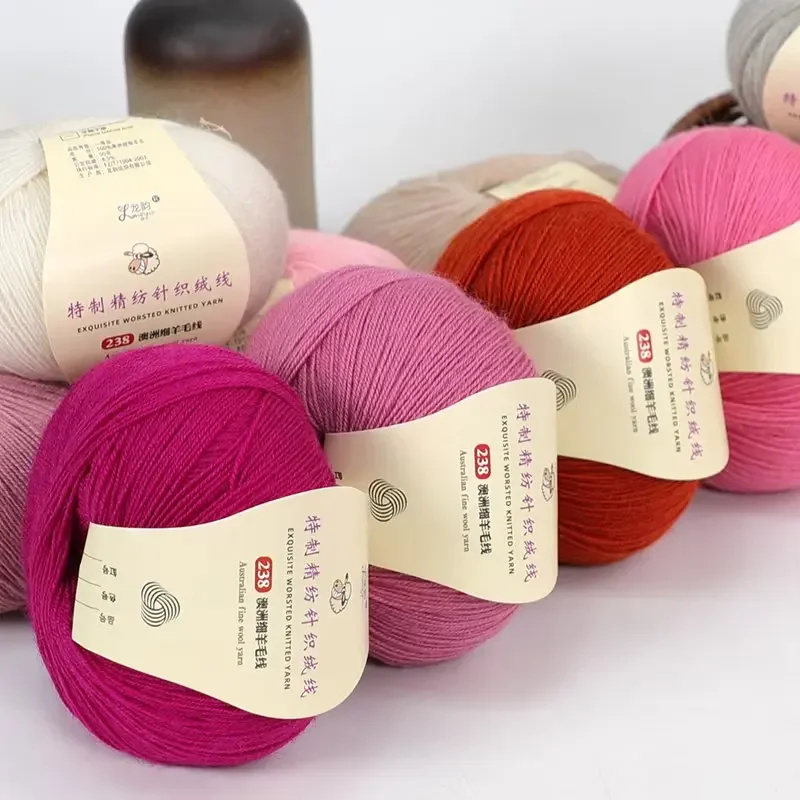 50g 100% Merino Wool Yarn Thin Yarn Soft Anti-pilling Eco-friendly High Quality for Hand Knitting Wool Crochet Knitting 6