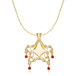 Classic Stella Winx Necklace Club Luxurious Red Natural Zircon Star Pendant for Girl Woman Cartoon Cosplay Jewelry Party Gift