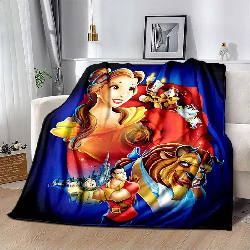 thumbnail image 1 of Manta ligera con estampado de La Bella y la Bestia para sala de estar, dormitorio, habitación de los niños, cálida, regalo de Navidad, 1 of 5