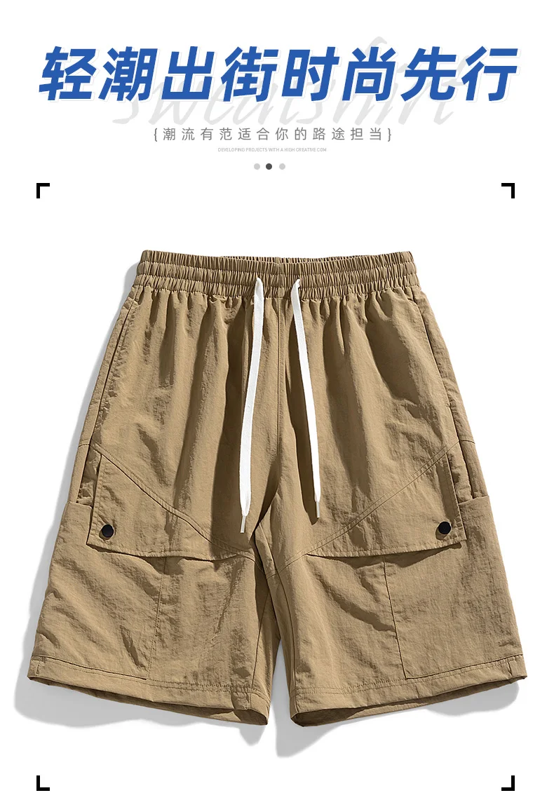 Herren Sommer Casual Strandshorts Übergroße 6XL 7XL 8XL Plus Size Schnelltrocknend Atmungsaktiv Leicht Locker mit Taschen Outdoor-Mode – Detail 1