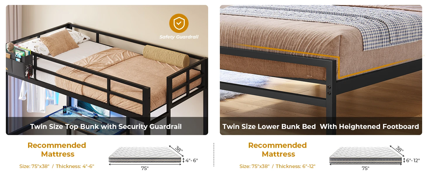 loft bed with led lights