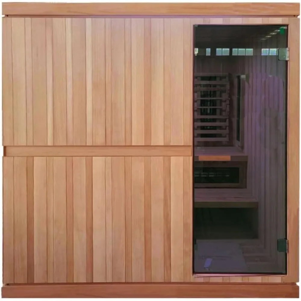 4-Person Home Infrared Sauna, Near & Far Infrared, 4.5kW Conventional Sauna Heater, 170° in Under 1-Hour, Premium Cedar, Sauna 4