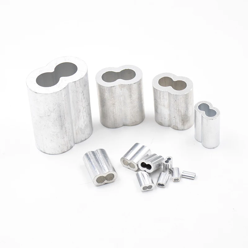 1/2/10/20/50Pc Wirerope Suppress Fixed Sleeve Connecting Aluminum Sleeve Oval Aluminum Clip Head Lock Circular Joint