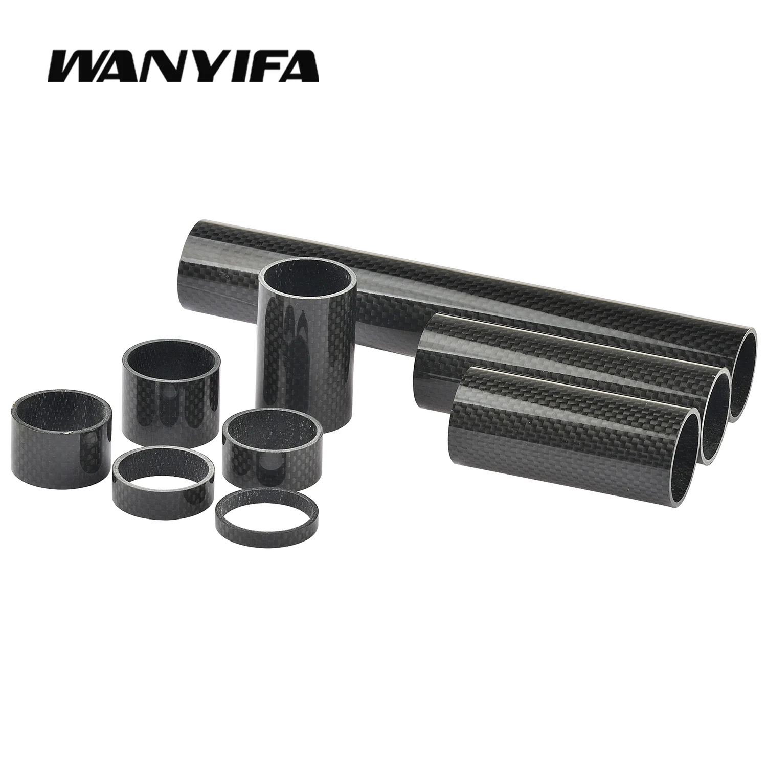 Wanyifa Bicycle Headset Carbon Washer 1-1/8" 28.6mm Stem Spacers Bike Front Forks Spacer 1-1/8in 5/10/15/20/25/30mm-200mm bicycle headset bicycle spacer
