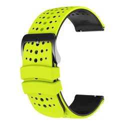 Universal 22mm Rubber Watch Band Replacement Strap - Versatile Bracelet Belt - 22mm Watchband (Green Black)