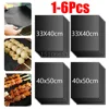 1-6Pcs BBQ Grill Mat Non-stick Mat Heat Resistant Grill Mat Outdoor Baking Reusable Barbecue Party Mat 40x50cm 33x40cm