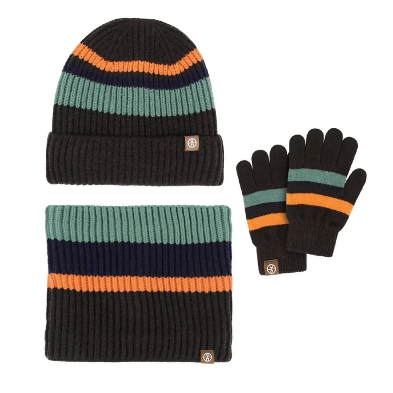 Luxurious Winter Hat Scarf Gloves Set for Kids 2-10 Years Old Boys and Girls Thermal Wool Ear Protection Knit Beanie Snood Scarf