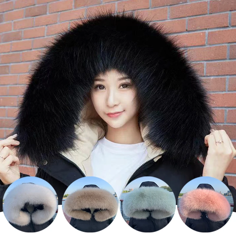 Зимний воротник из искусственного лисьего меха