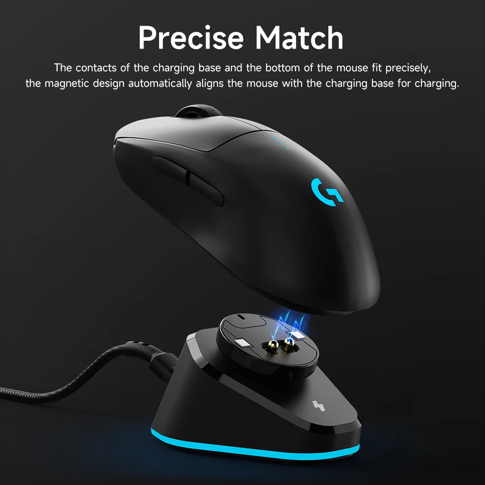 Rato do Jogo sem Fio Carregador qi Substituição sem Fio do Mouse Recarregável para Logitech G403 G703 Pro G502 G903 Gpw Doca de Carregamento - Imagem 6