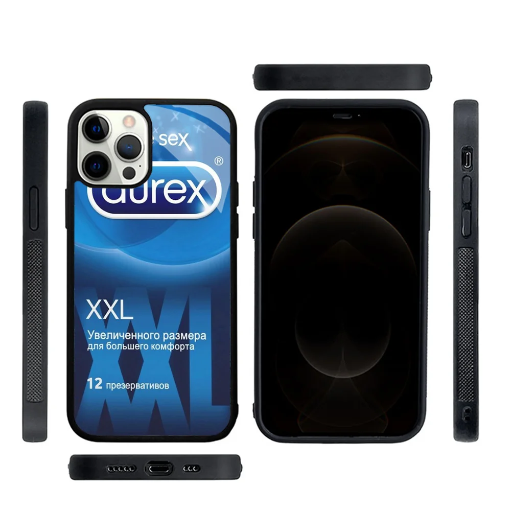 Sexy condom D-Durex box  Mobile Phone Cases for iPhone 15 14 13 Pro Max 11 12 Mini Alex Mirror TPU Shell